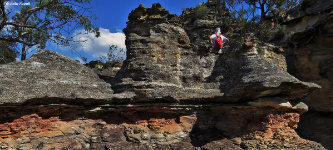 Above cave entrance below Invincible Open Cut Mine