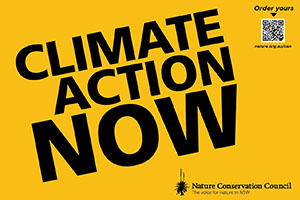 Climate Action Now sign